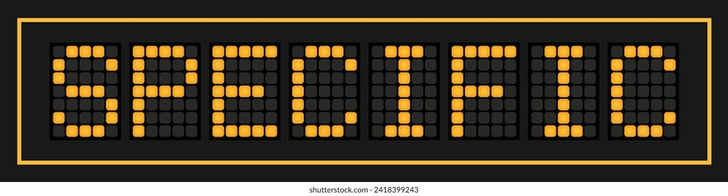 Orange color led banner in word specific n black background