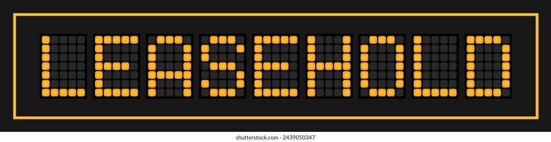 Orange color led banner in word leasehold on black background