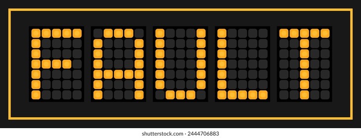 Orange color led banner in word fault on black background