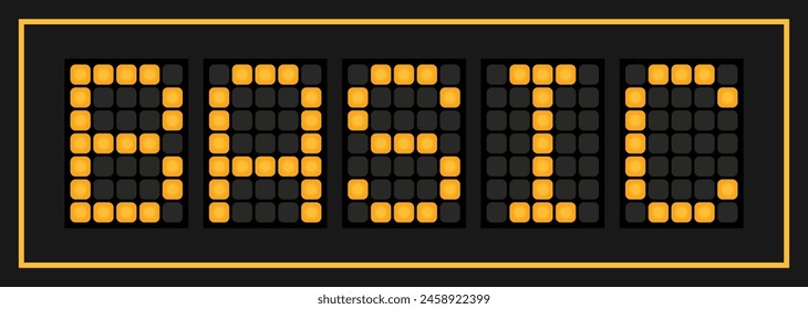 Orange color led banner in word basic on black background
