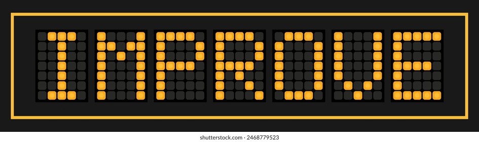 Orange color led banner in word improve on black background