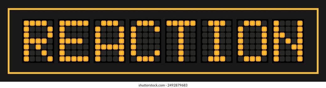 Orange color led banner in word reaction on black background