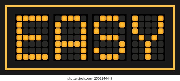 Orange color led banner in word easy on black background