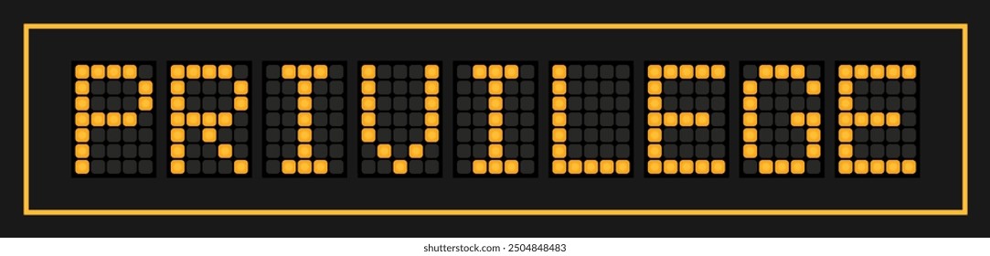 Orange color led banner in word privilege on black background