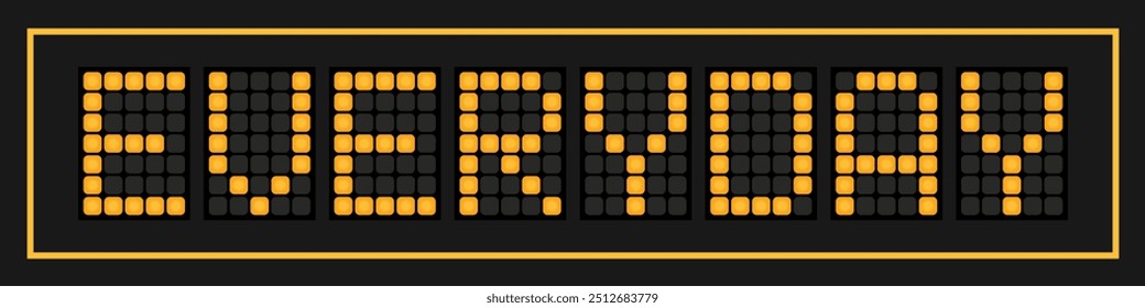 Orange color led banner in word everyday on black background