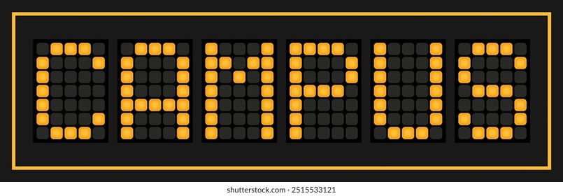 Orange color led banner in word campus on black background