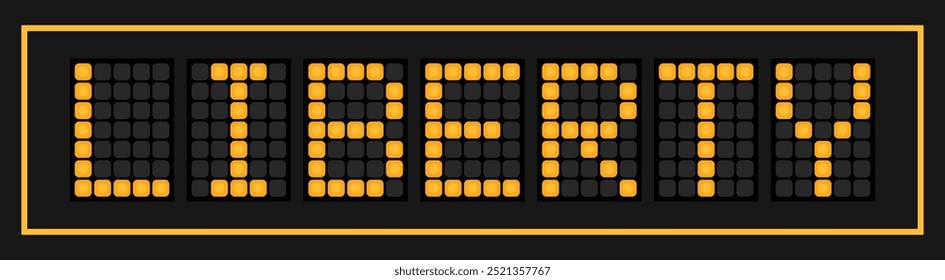 Orange color led banner in word liberty on black background