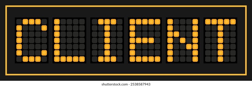 Orange color led banner in word client on black background