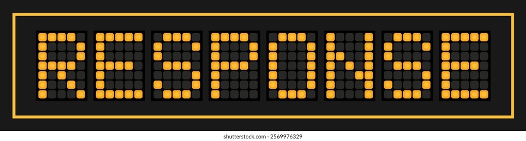 Orange color led banner in word response on black background