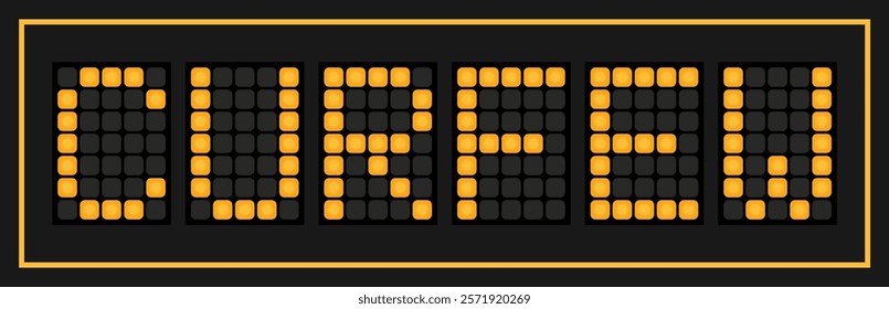 Orange color led banner in word curfew on black background