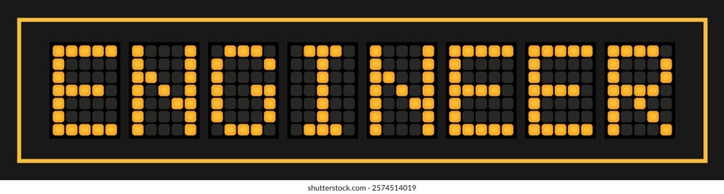 Orange color led banner in word engineer on black background
