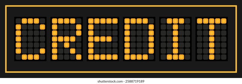 Orange color led banner in word credit on black background