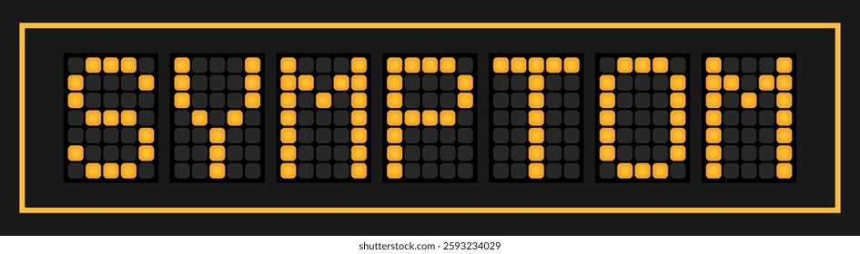 Orange color led banner in word symptom on black background