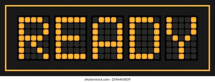 Orange color led banner in word ready on black background