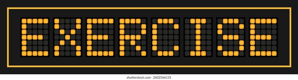 Orange color led banner in word exercise on black background