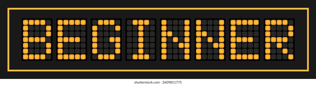 Orange color led banner in word beginner on black background