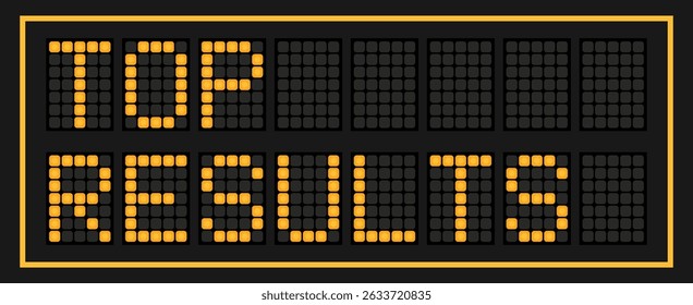 Orange color led banner in word top results on black background