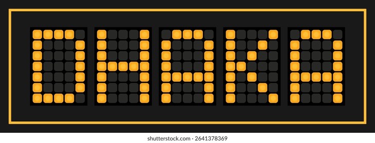 Orange color led banner in word dhaka on black background