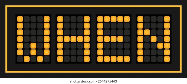 Orange color led banner in word when on black background