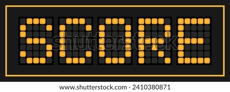 Orange color led banner in word score on black background