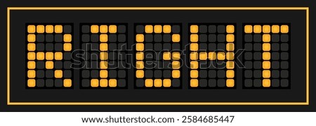 Orange color led banner in word right on black background