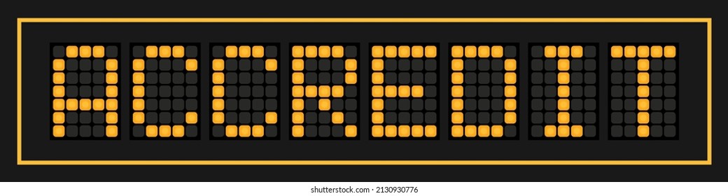 Orange color led in word accredit on black background