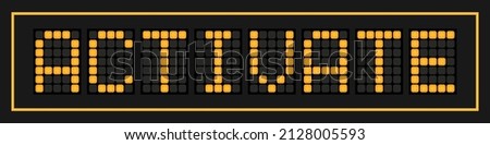 Orange color led in word activate on black background
