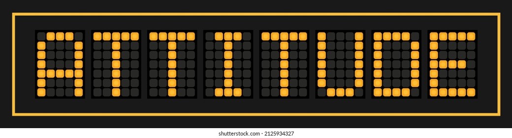 Orange color led in word attitude on black background