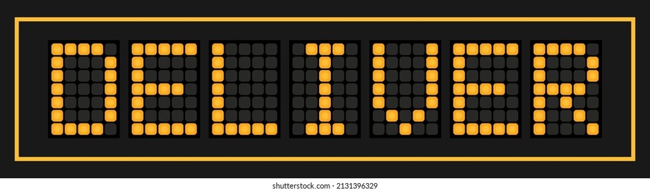 Orange color led in word deliver on black background