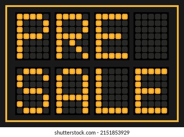 Orange color led in word pre sale on black background