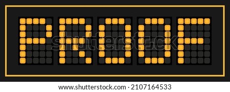 Orange color led in word proof on black background