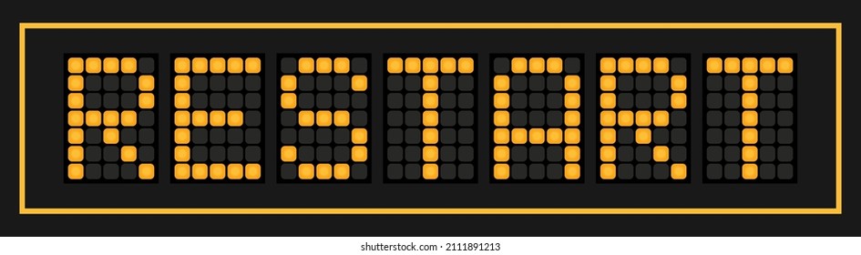 Orange color led in word restart on black background