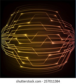 orange color Light Abstract Technology background for computer graphic website internet and business. circuit. text box. label. card.