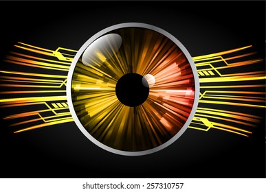 orange color Light Abstract Technology background for computer graphic website internet and business. circuit. text box. label. card. eye