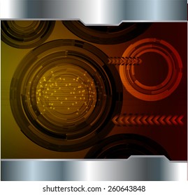 orange color Light Abstract Technology background for computer graphic website internet and business. circuit. silver background. text box. label. card.