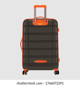 Orange Color Luggage Suitcase Briefcase Handbag Illustration Design 