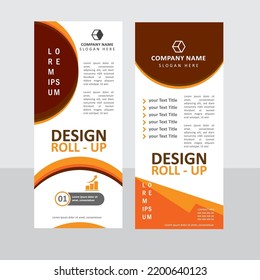 orange color Modern Roll Up Banner Design vector eps. print ready roll up banner 