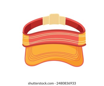 Orange color modern visor cap hat for summer and hot weather vector illustration isolated on white background