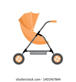 Orange color newborn baby stroller with metal basket