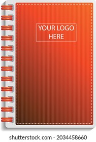 Orange color notebook template without logo editable vector file