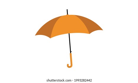 Orange color open umbrella in vector