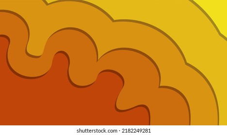 Orange Color Palette Paper Cut Waves Background Design