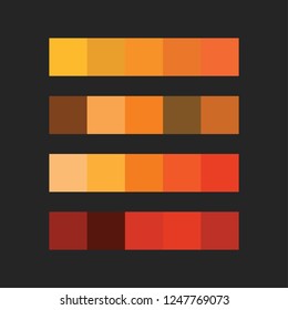 Orange color palette vector illustration