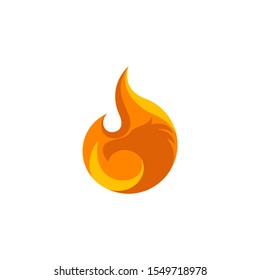 Orange Color Phoenix Bird Flame Logo