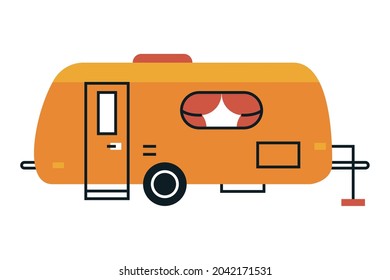 orange color recreational vehicle icon