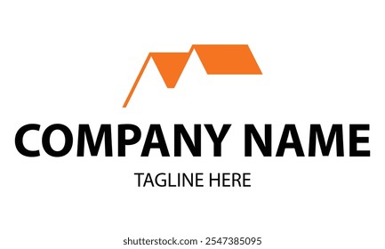 Orange Color Roof Home Logo Design