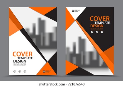 Orange Color Scheme with City Background Business Book Cover Design Template in A4. Brochure flyer layout. Annual Report. Magazine. Poster. Presentation. Portfolio. Banner. leaflet.