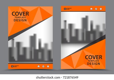 Orange Color Scheme with City Background Business Book Cover Design Template in A4. Brochure flyer layout. Annual Report. Magazine. Poster. Presentation. Portfolio. Banner. leaflet.