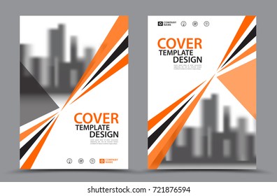 Orange Color Scheme with City Background Business Book Cover Design Template in A4. Brochure flyer layout. Annual Report. Magazine. Poster. Presentation. Portfolio. Banner. leaflet.