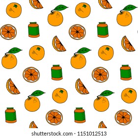 Orange color seamless pattern